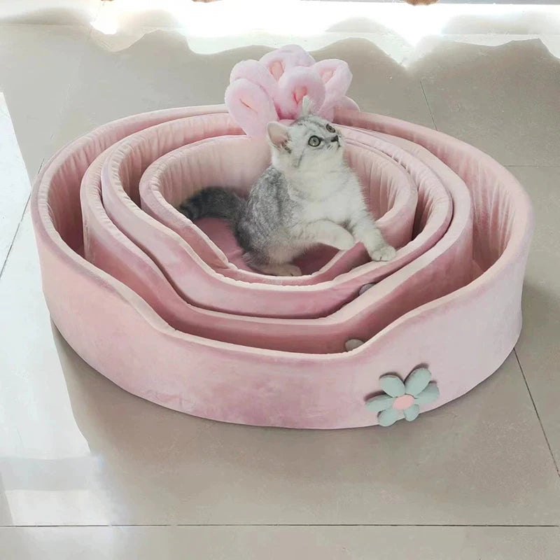 Detachable Washable Pet Bed β Soft, All-Season Dog & Cat Sleeping Cushion