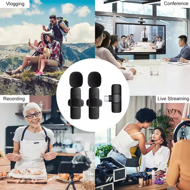 Wireless Lavalier Microphone β Noise-Canceling Mic for iPhone & Android, Ideal for Live Streaming & Content Creation