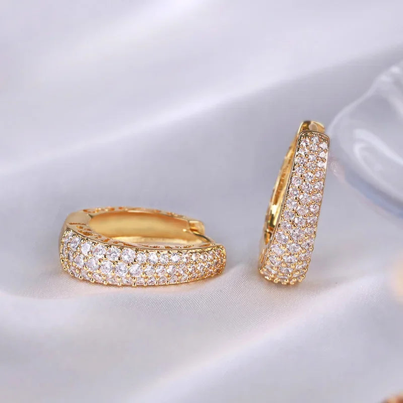 LumiHoops β Gold Hollow CZ Statement Hoop Earrings
