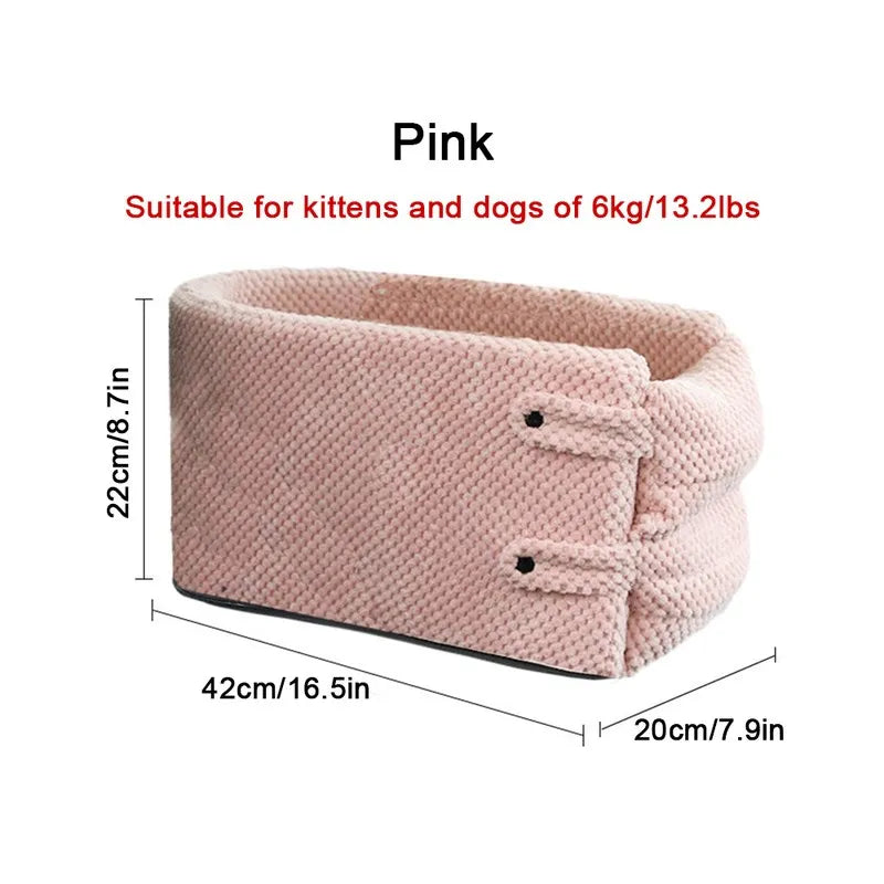 Dog Car Seat Bed β Portable Center Console Travel Carrier for Small Dogs & Cats