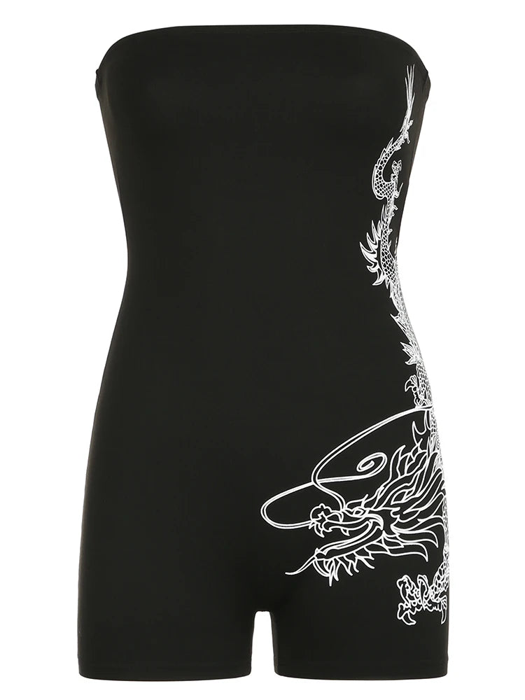 DragonBaddie – Strapless Chinese-Inspired Romper