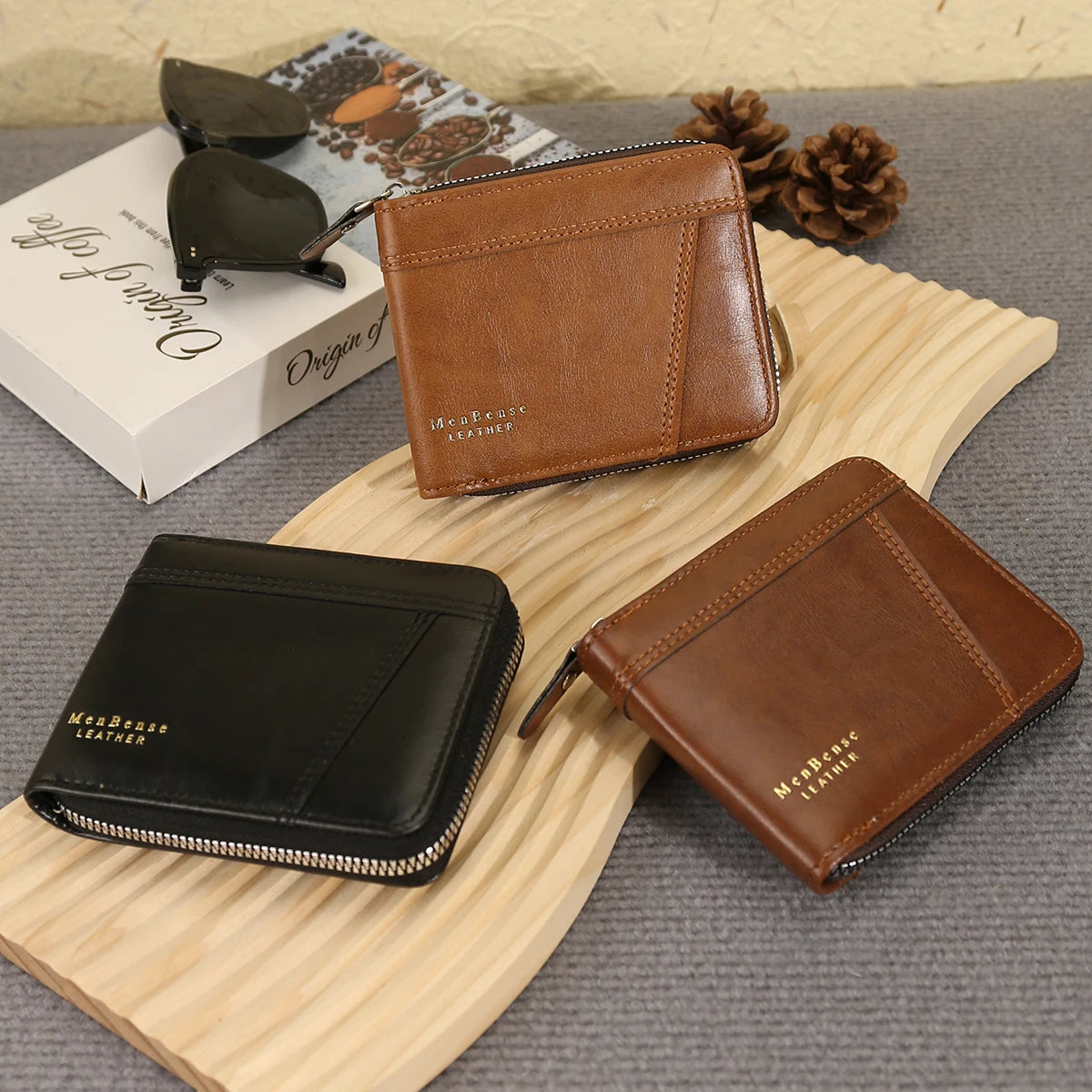 Classic Men's Zipper Business Wallet β Multi-Card Short Wallet with Large Capacity