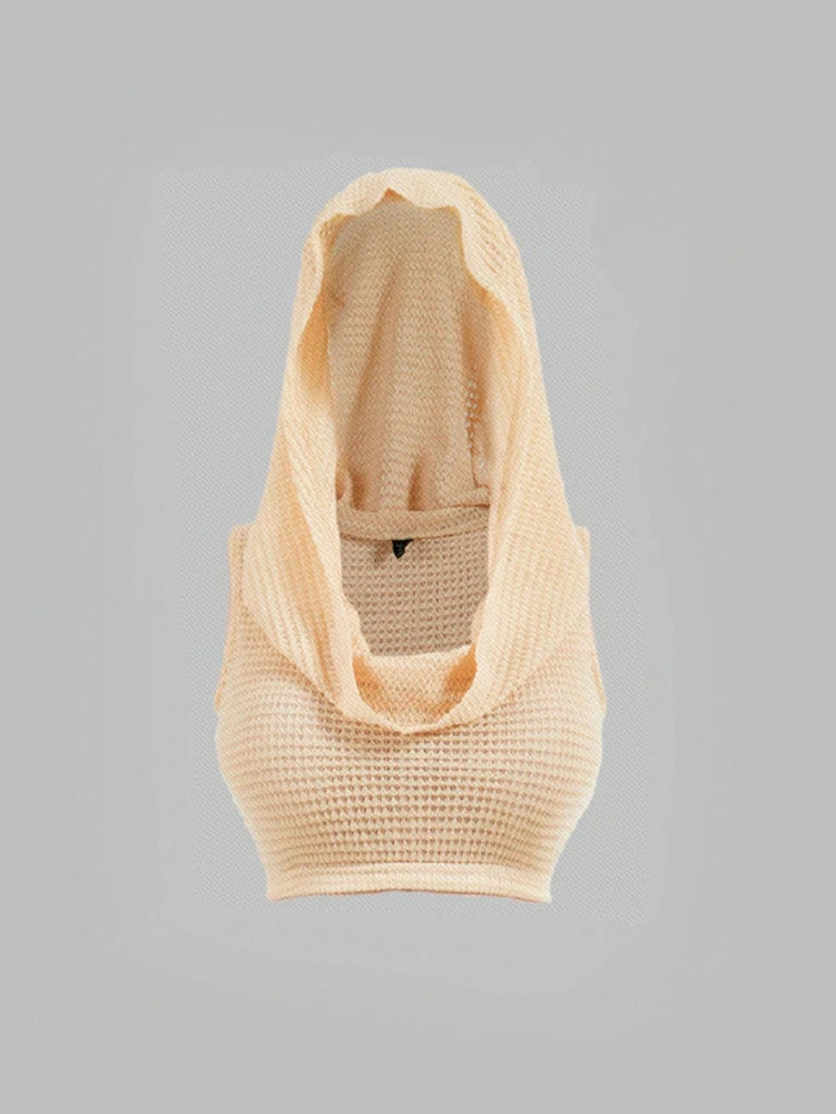 BreezeKnit – Plus Size Waffle Hooded Vest