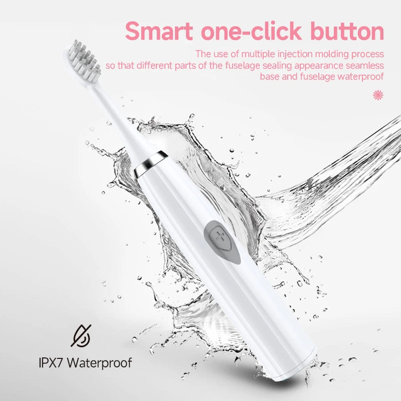 Portable Electric Toothbrush for Adults β Soft Bristles, Waterproof & Long Battery Life