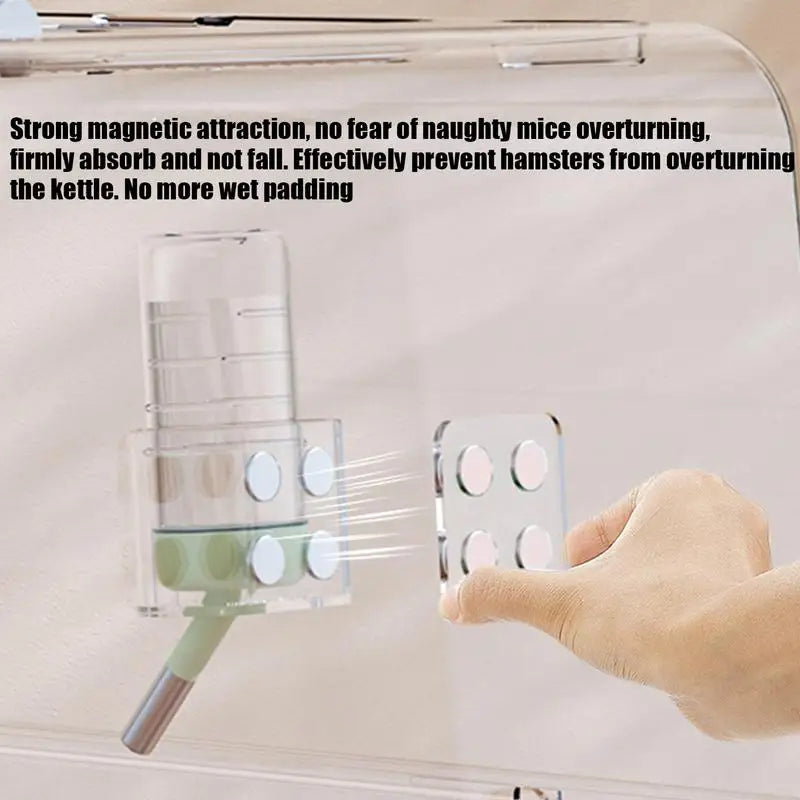 Magnetic Small Pet Water Bottle Holder β Leakproof Feeder Stand for Hamsters & Guinea Pigs