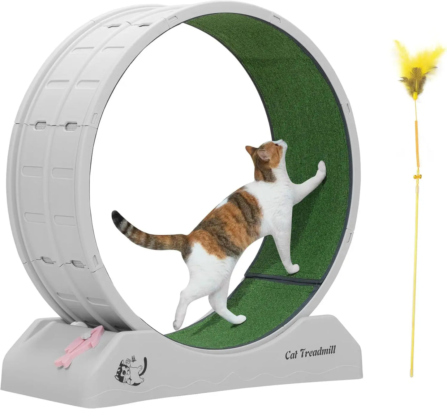 Cat Exercise Wheel β Carpeted Treadmill with Safety Lock for Indoor Fitness