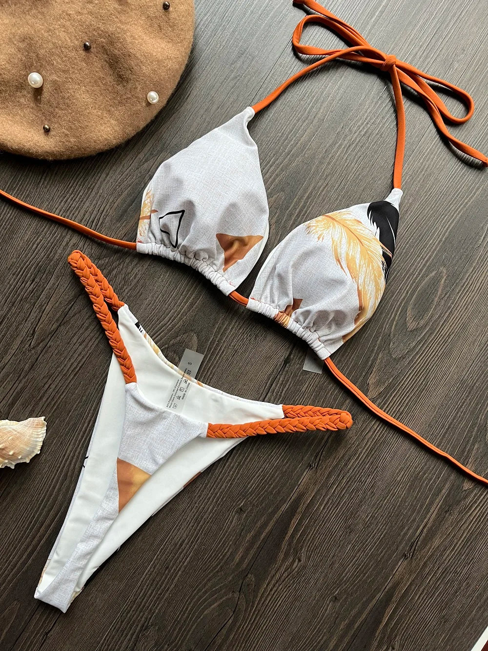 ZebraGlow β High Waist Brazilian Thong Bikini Set