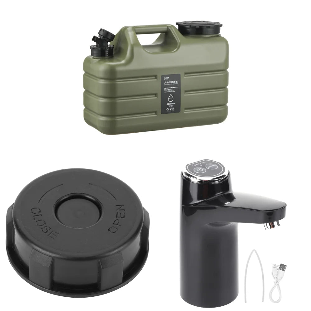 11L Outdoor Camping Water Tank β With Faucet & USB Electric Pump