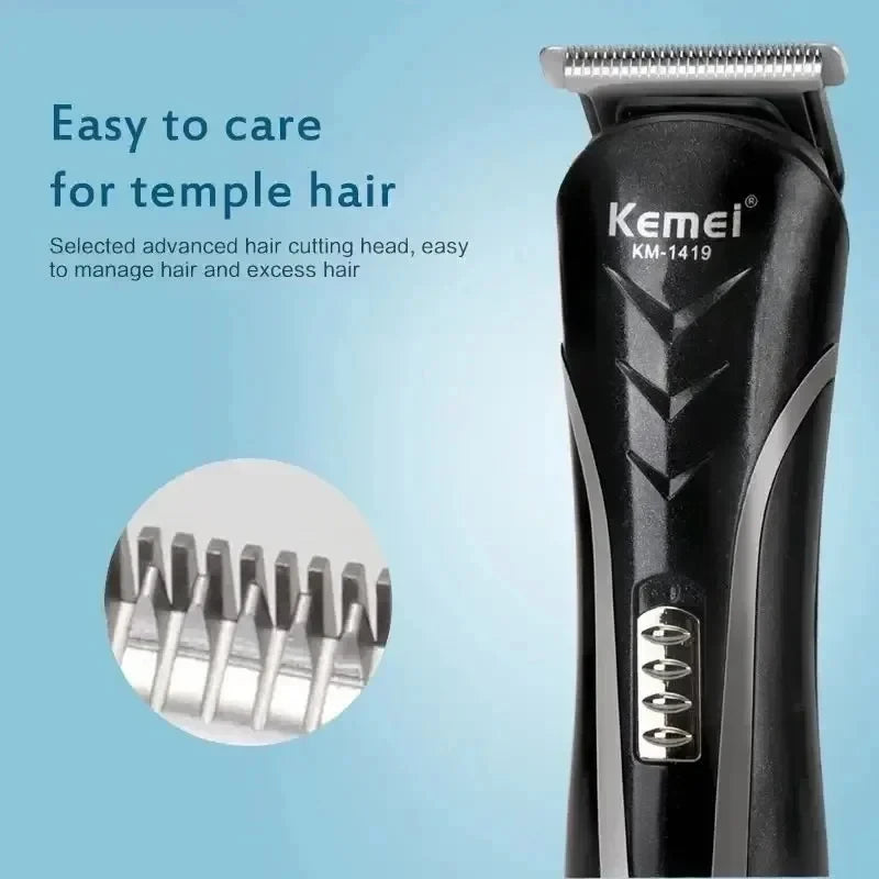 Kemei KM-1419 3-in-1 Rechargeable Electric Hair Clipper & Trimmer for Men