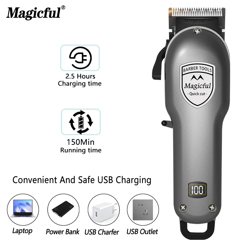 Magicful Fashion Pro Hair Trimmer β Rechargeable Adjustable Clipper for Men with Li-ion Battery