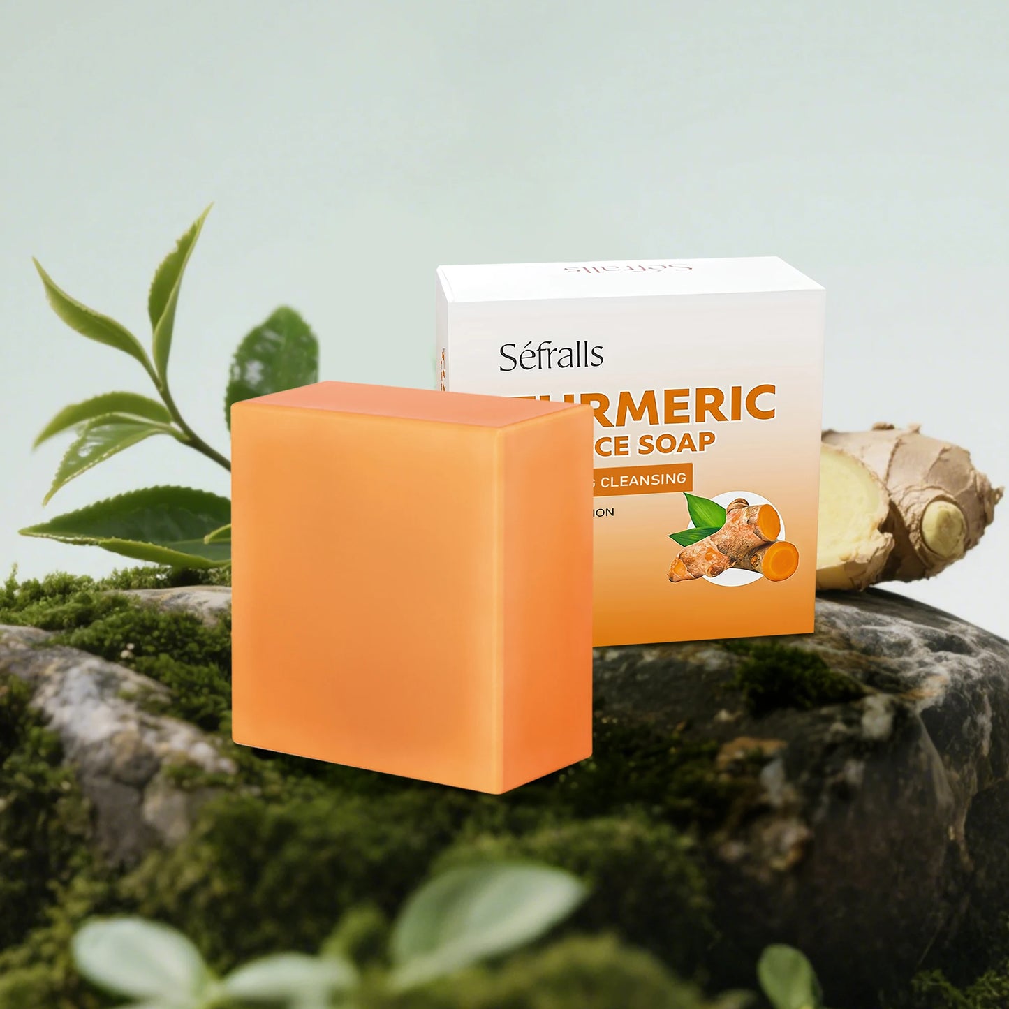 Turmeric Soap β Handmade Brightening & Anti-Acne Bar (100g)