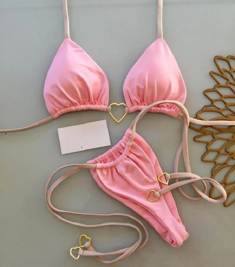 RUOTONSEPT Brazilian Halter Bikini Set β Sexy Triangle Thong Two-Piece Swimwear