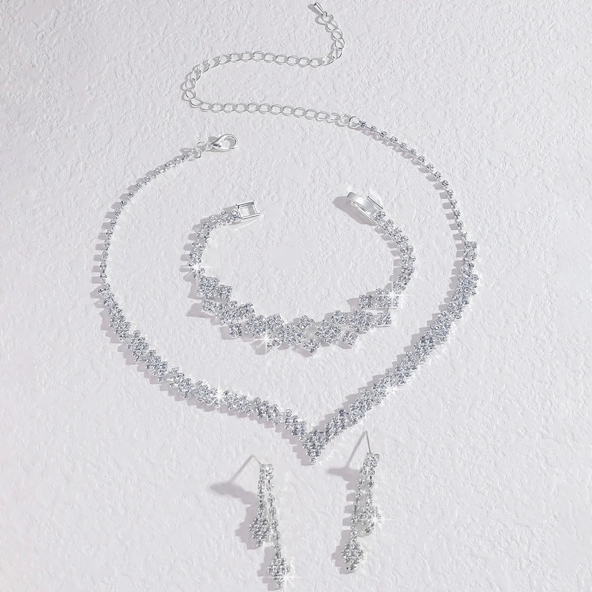 Elegant Claw Chain Jewelry Set β 3/4PCS Necklace, Bracelet & Earrings for Weddings & Gifts