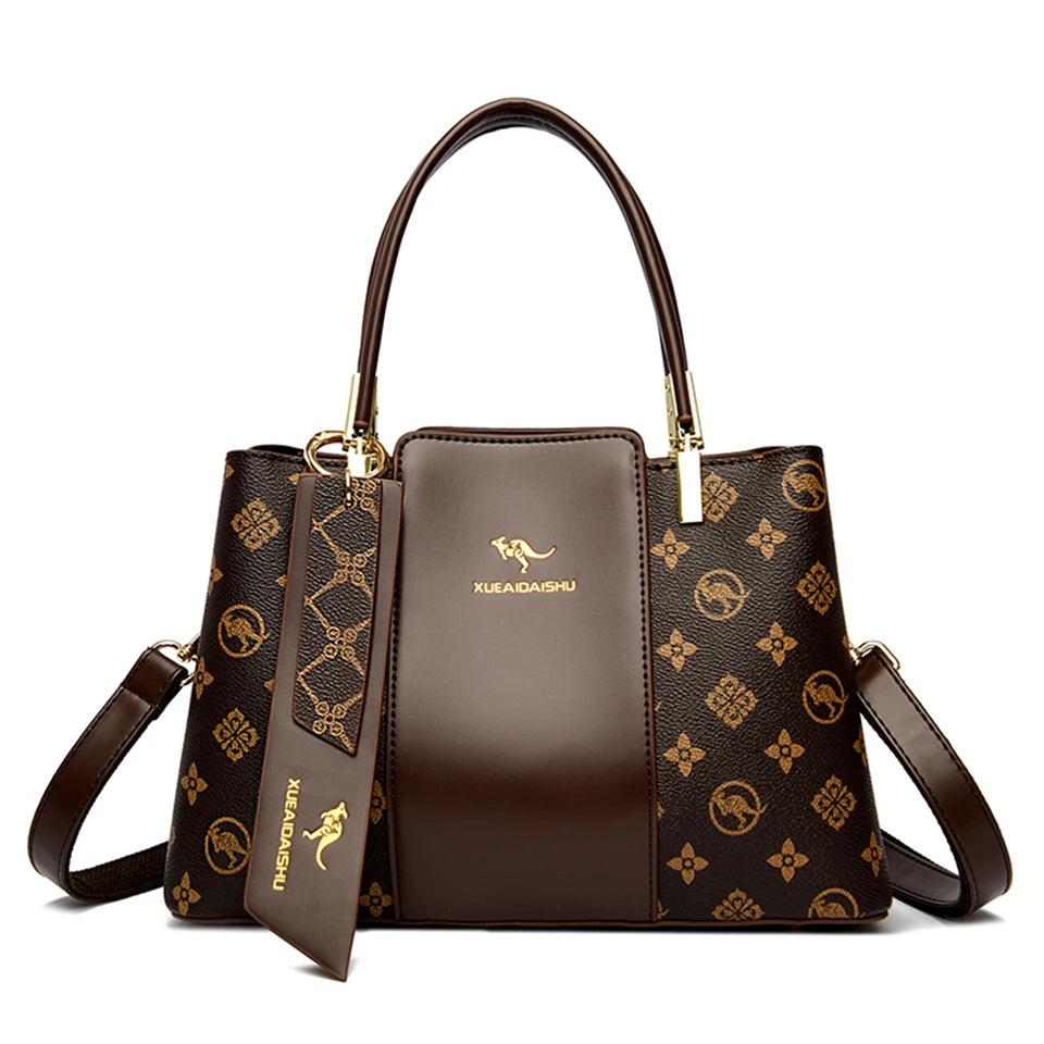 SoftLuxe β Printed Leather Large-Capacity Shoulder Bag