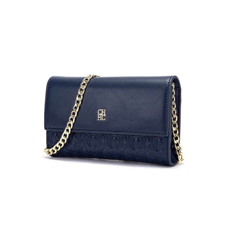 CHCH Women’s Magnetic Chain Shoulder Bag – Small Square Crossbody Wallet (Brown)