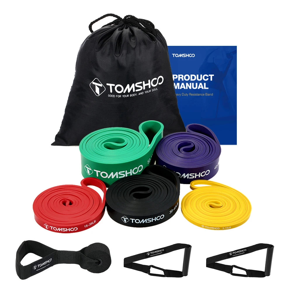 5Pcs 208cm Heavy-Duty Resistance Bands Set β Full-Body Latex Workout Kit