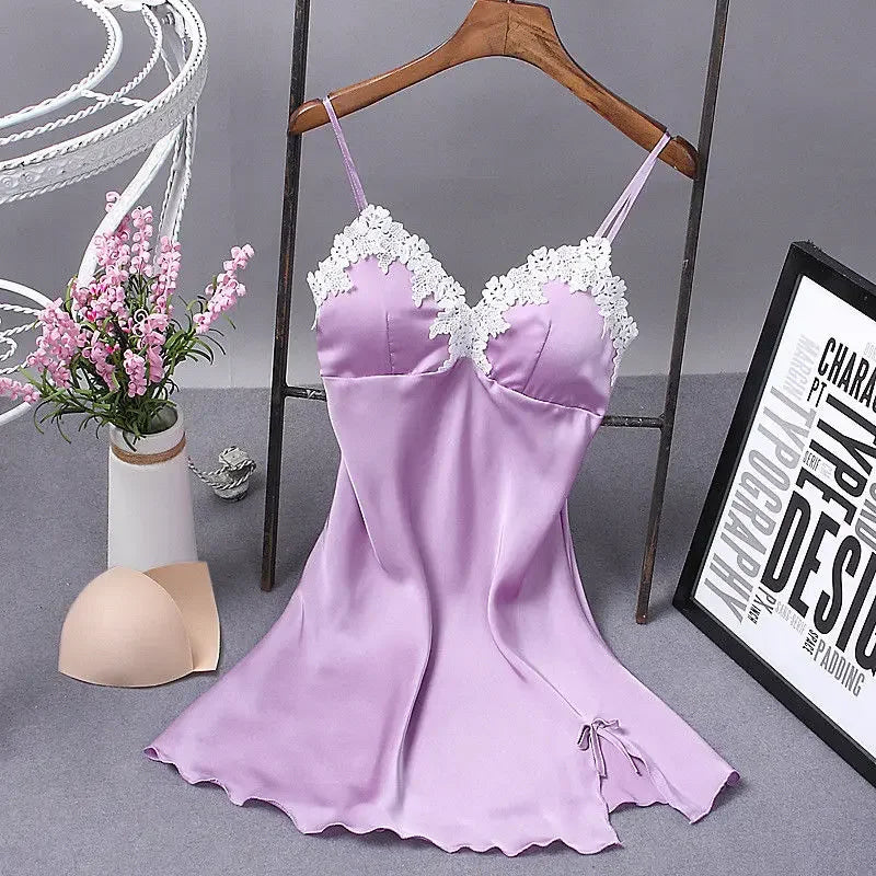 VelviLace – Satin Bow Night Robe