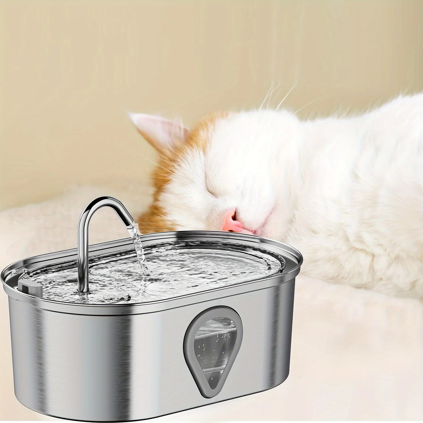 3.5L Stainless Steel Automatic Pet Water Fountain β LED-Lit Cat & Dog Dispenser