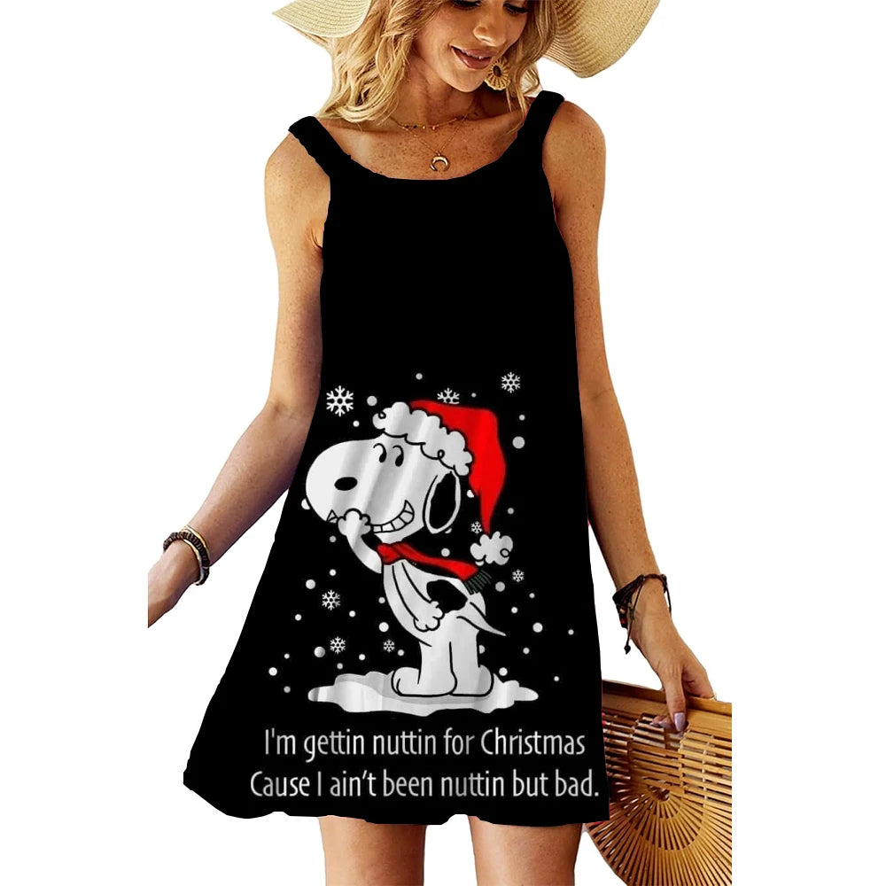 SnoopyVibe – Summer Cartoon Dress