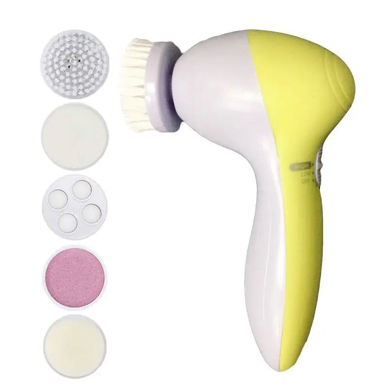 5-in-1 Electric Facial Cleansing Brush β Deep Clean, Exfoliate & Massage Skin Care Tool
