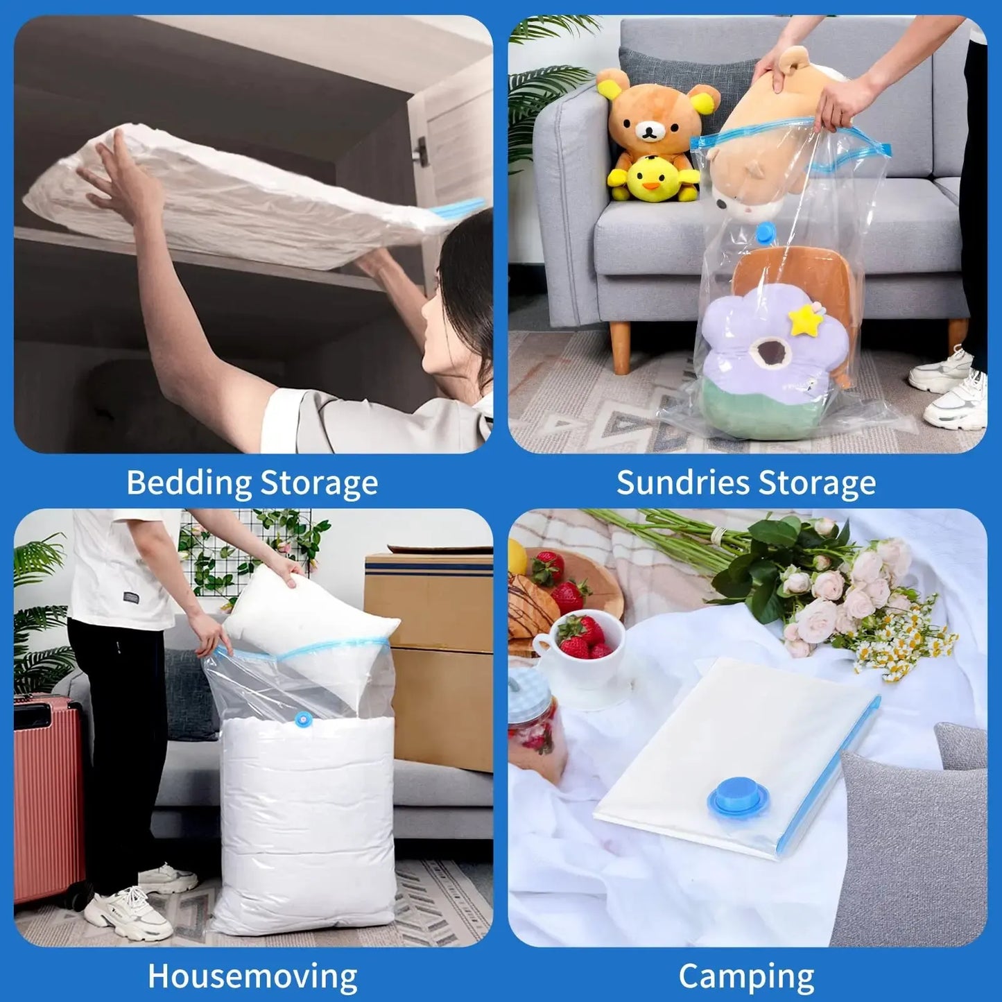 Vacuum Storage Bags for Clothes & Bedding β Space-Saving Organizer (Pump Not Included)
