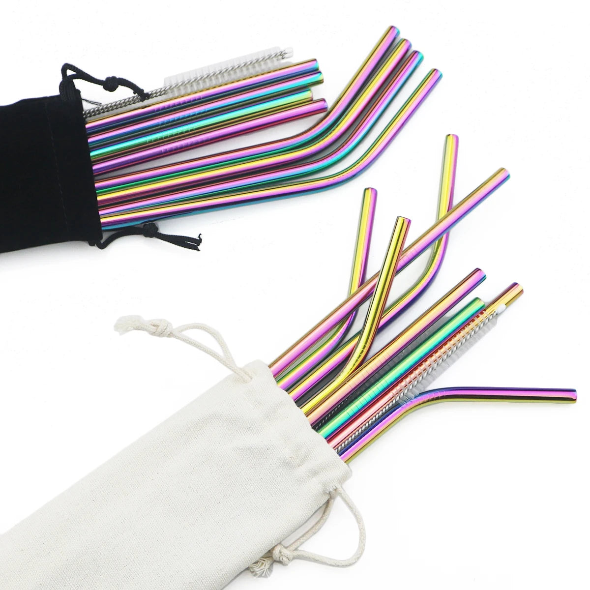 Metal Straws β Reusable 304 Stainless Steel Set with Brush