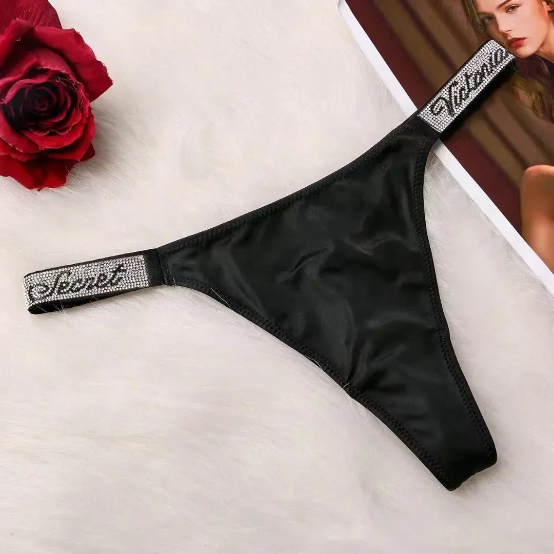Lace Eyelash Cutout Thong – Ultra-Thin Sexy Panties with Metal Label