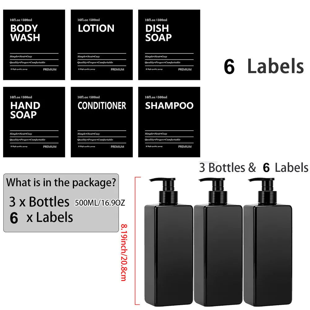 Soap Dispenser β 500ml Refillable Bottle with Labels