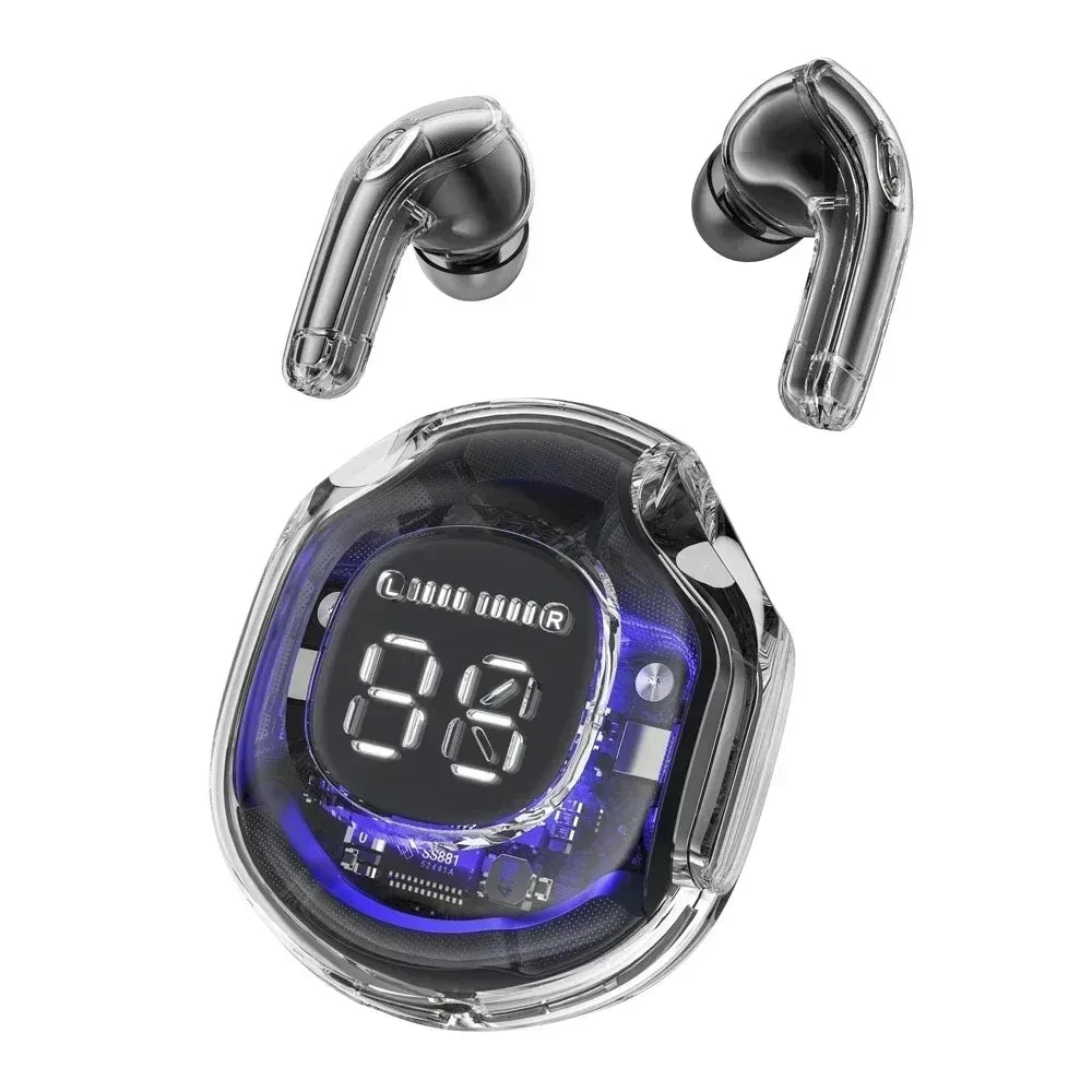 T8 PRO β Transparent TWS Earbuds with LED Display