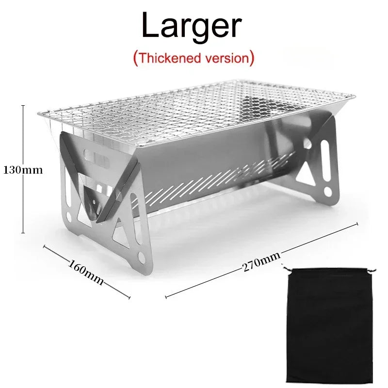 Portable Folding BBQ Grill & Stove β Stainless Steel Multi-Use Camping Cooker