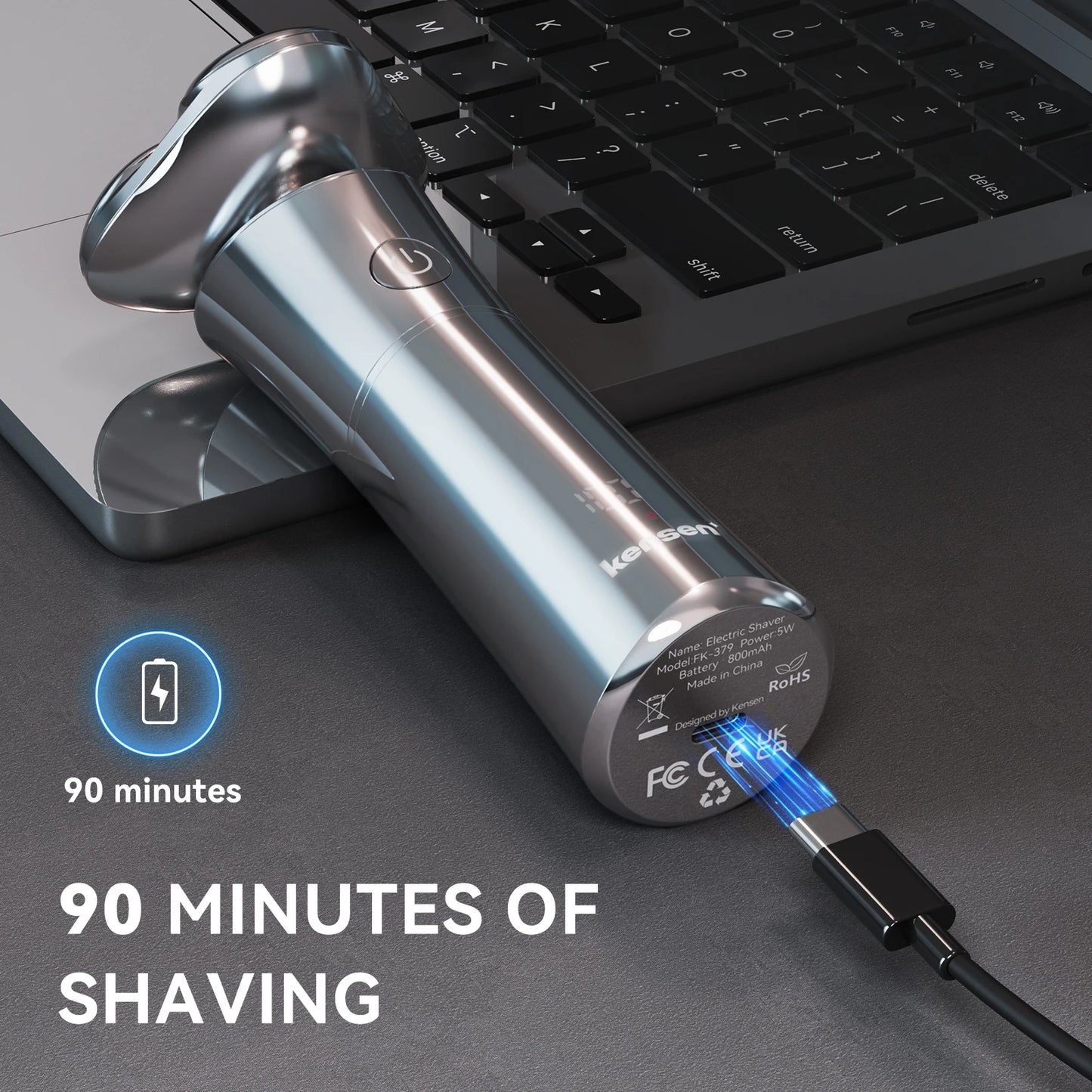Kensen S21 3D Electric Shaver for Men β Magnetic Floating Blade Razor, Wet/Dry USB Rechargeable