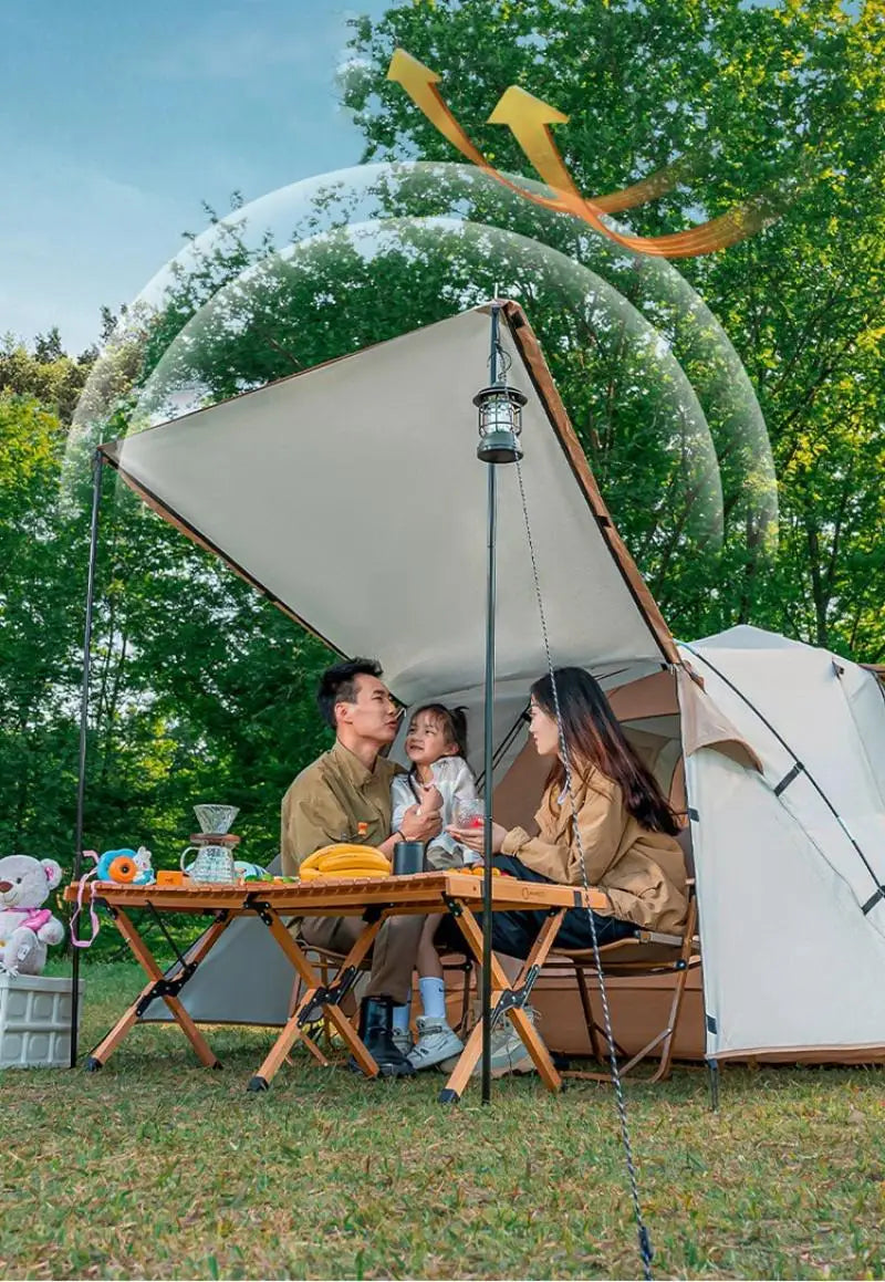 Essential For Family Travel Outdoor Camping 3-5 Double-layer Waterproof Anti-UV Shade Beach Camping Two Doors Two Windows Tent