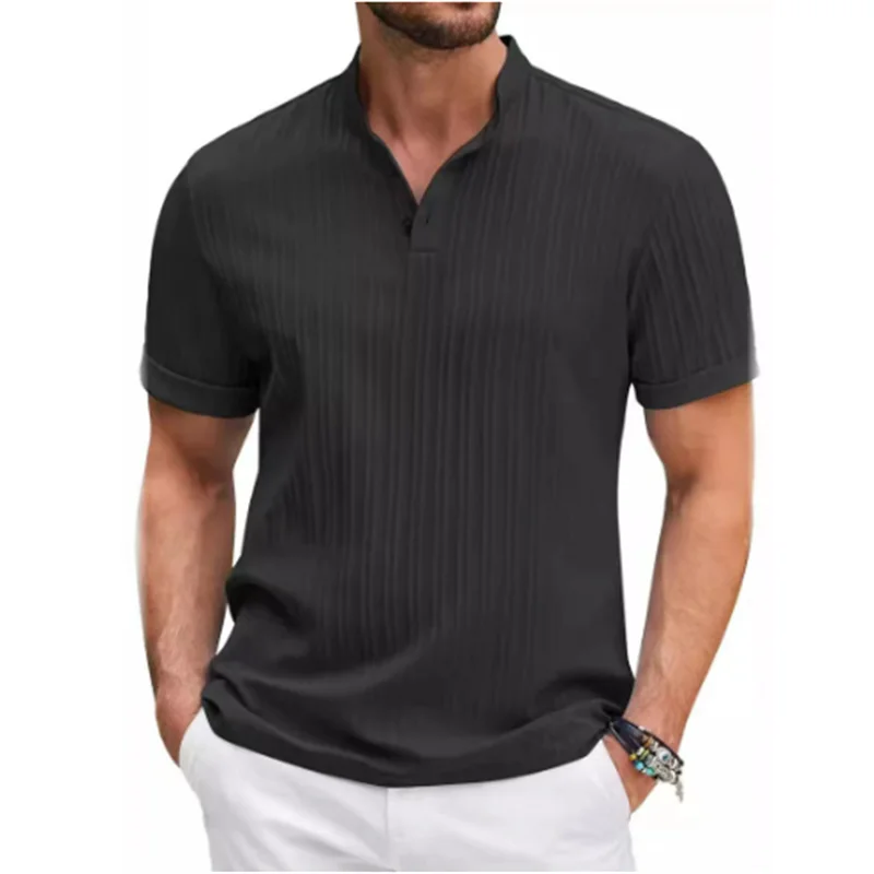 LinoStripe – Summer Jacquard Cotton-Linen Shirt
