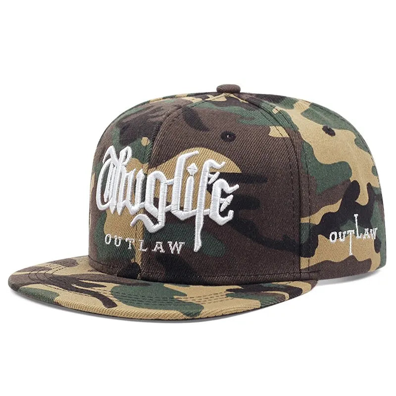 Thug Life Embroidered Snapback Cap β Adjustable Hip-Hop Baseball Hat for Adults