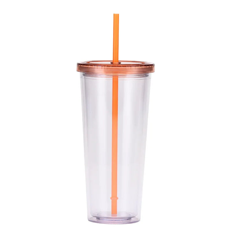 Cold Tumbler β Clear Reusable Cup with Straw & Lid