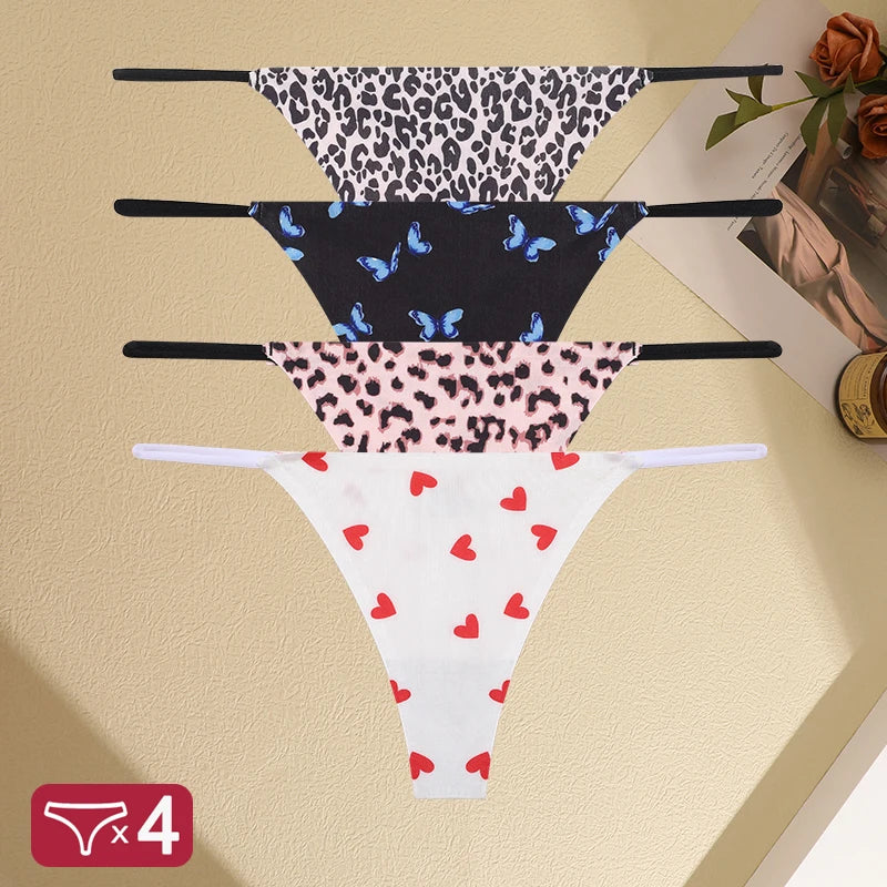 FINETOO 4PCS Seamless Thong Panties β Low Waist, Soft & Sexy
