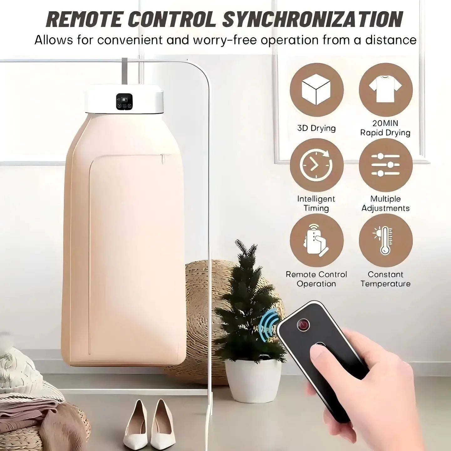 Portable Foldable Electric Clothes Dryer β Compact Laundry Dryer with Timer & Dryer Bag