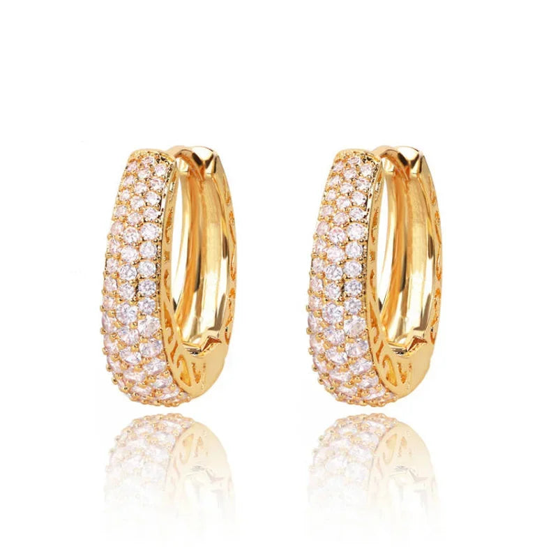 LumiHoops β Gold Hollow CZ Statement Hoop Earrings