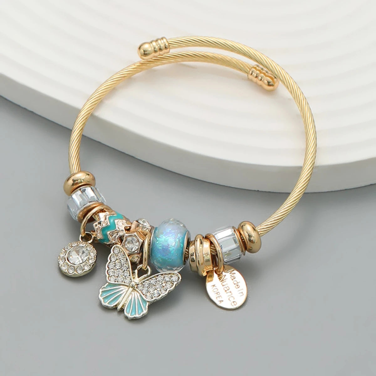 Fashion Stainless Steel Multi-Element Love Beaded Bracelet for Women