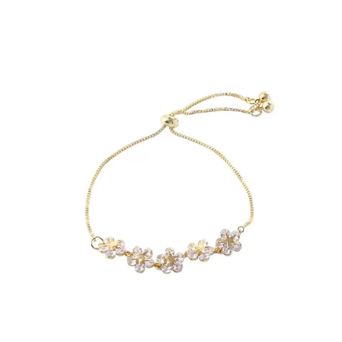 Luxury Flower & Butterfly Rhinestone Bracelet β Chic Korean-Inspired Jewelry