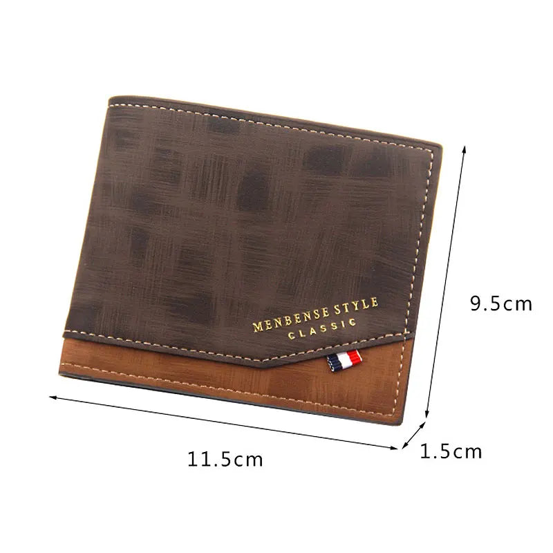Classic Slim Frosted Leather Wallet β Compact Men's Coin & Card Holder