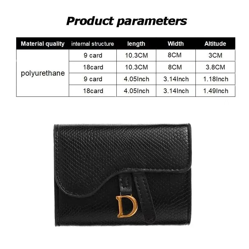 MiniLuxe Wallet β Women's PU Leather Multi-Card Short Clutch