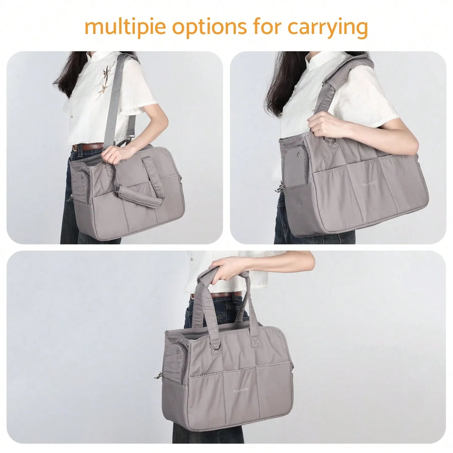 Women's Pet Carrier Handbag β Removable Dark Gray Purse for Small Dogs & Cats