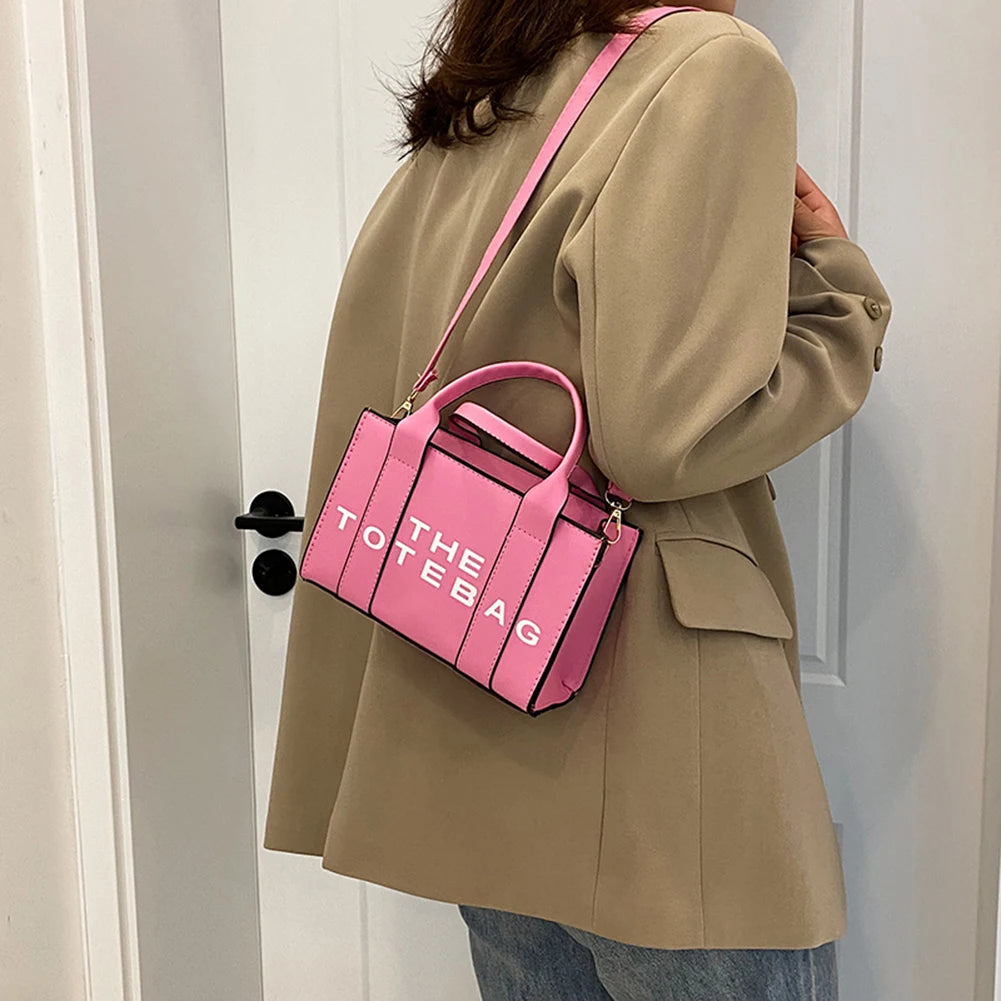 LetterLuxe – Women’s PU Leather Shoulder Tote Bag