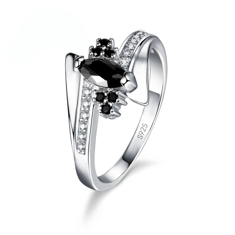 925 Sterling Silver Engagement Ring with Austrian Crystal β Classic Prong Setting