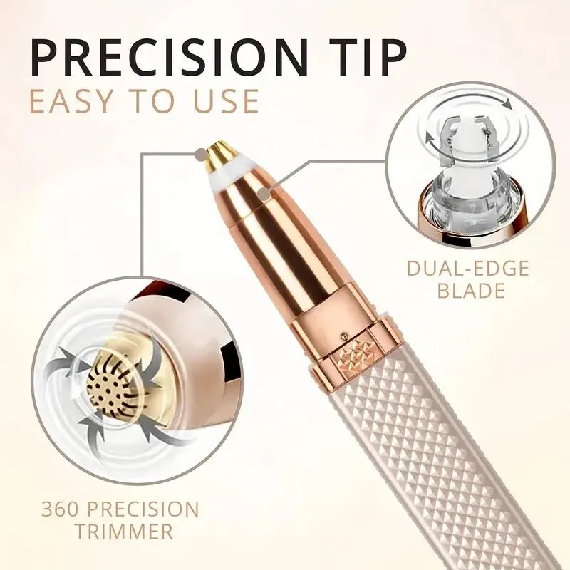 GlowTrim 2-in-1 – Rechargeable Eyebrow & Facial Hair Shaver with LED Light