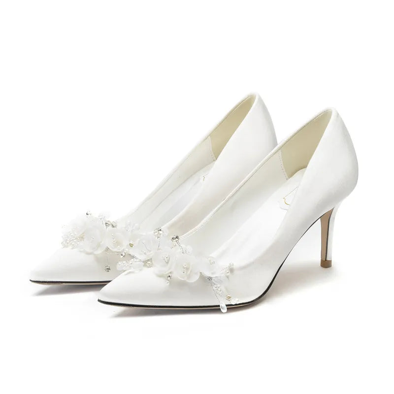 Xiuhe Elegance 2025 β Burgundy Mid Heel Bridal Shoes