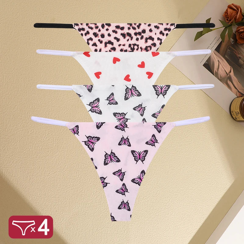 FINETOO 4PCS Seamless Thong Panties β Low Waist, Soft & Sexy