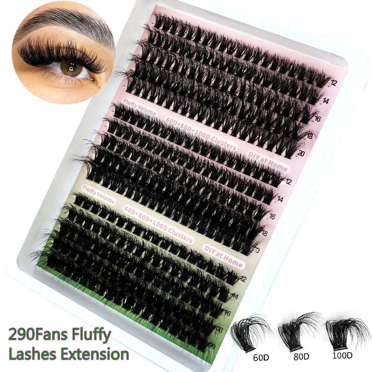 FluffFlex β 5D DIY Lash Clusters Set (15 Rows)