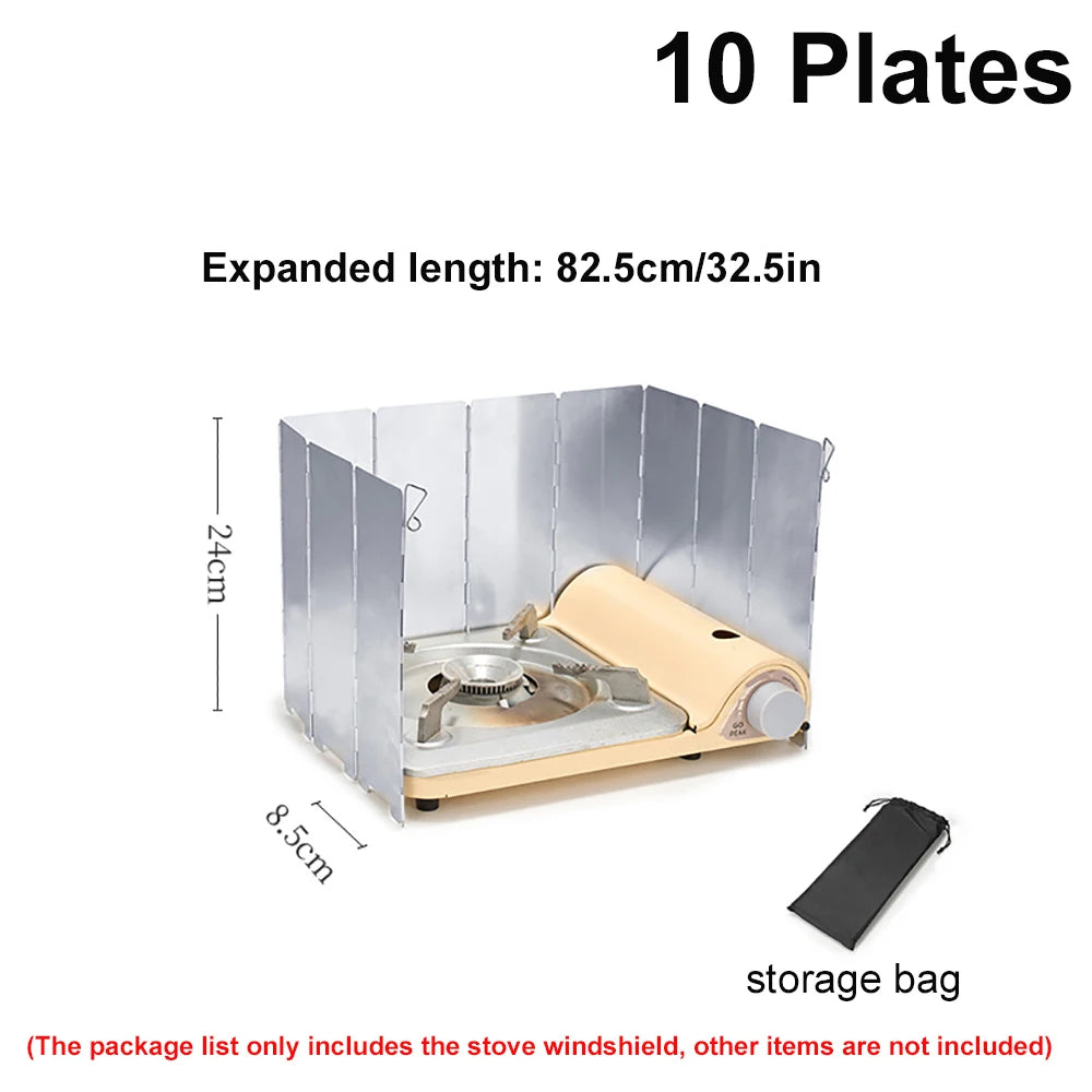 Foldable Gas Stove Windshield β 8/10 Plate Aluminum Alloy Windproof Screen